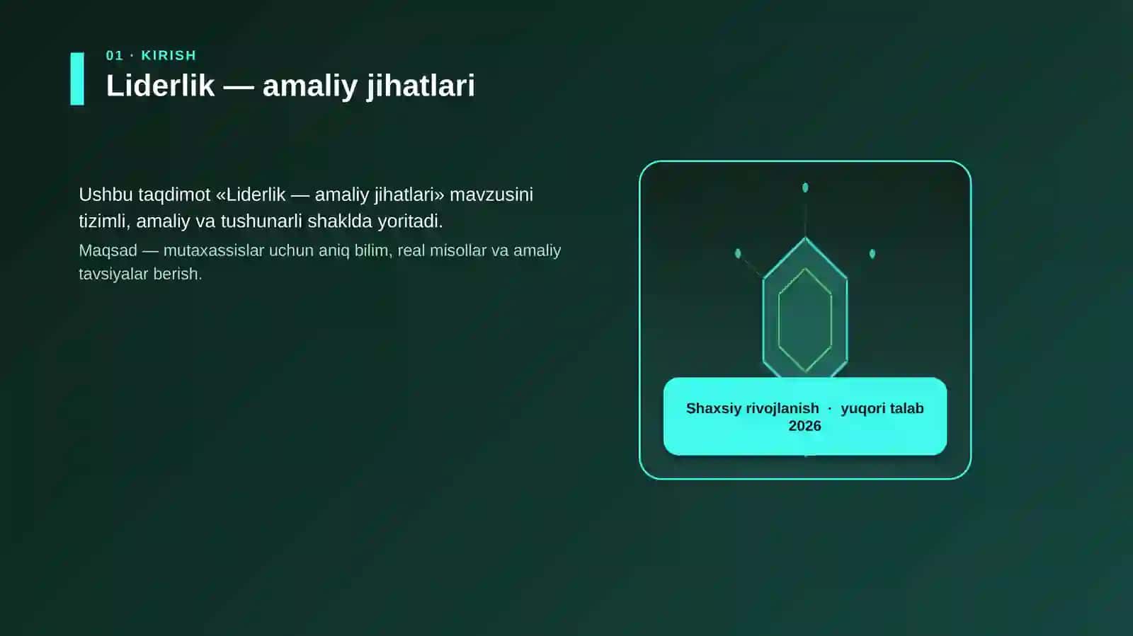 Liderlik — amaliy jihatlari 3