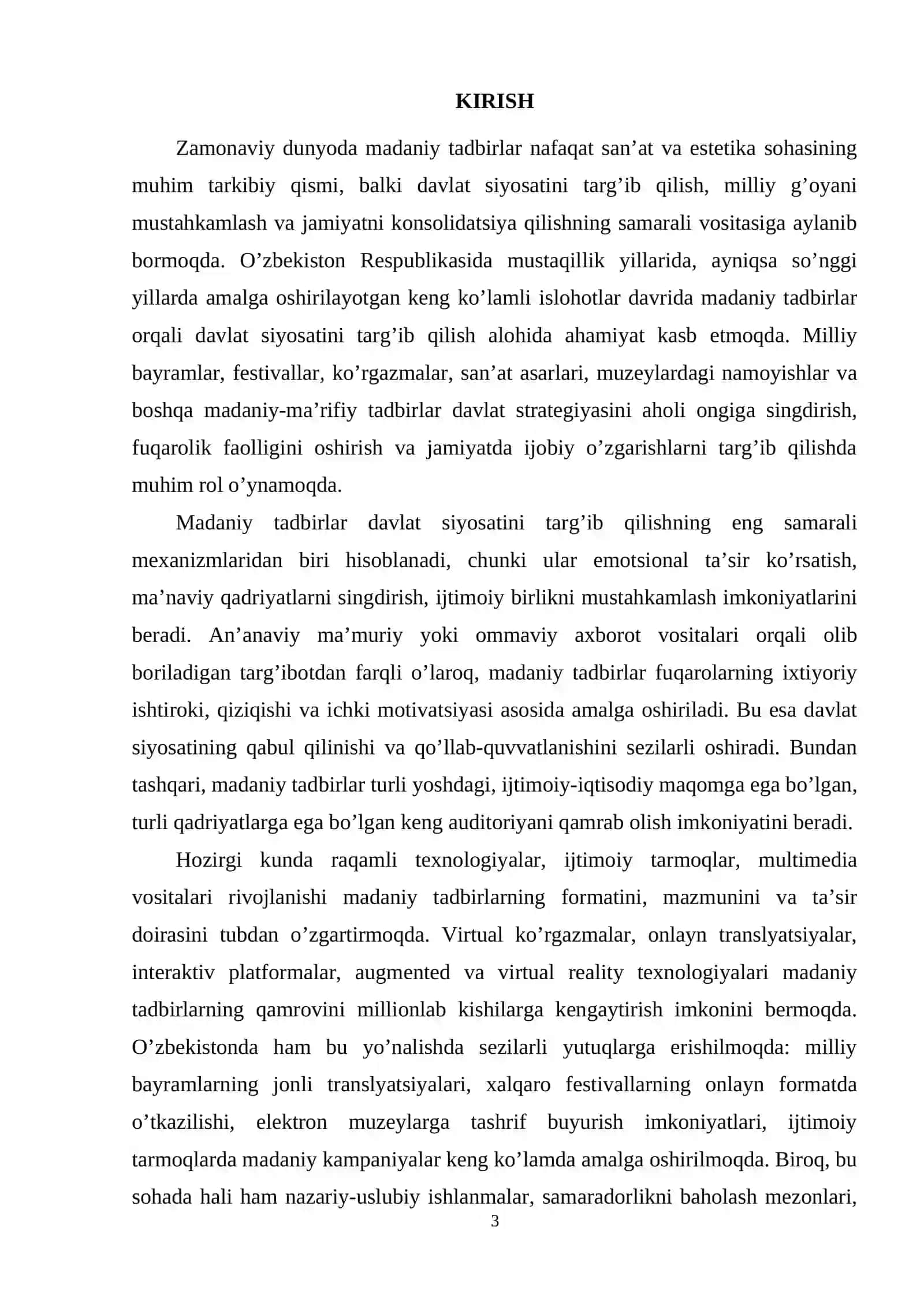 Madaniy tadbirlar orqali davlat siyosatini targ'ib qilish usullari 3