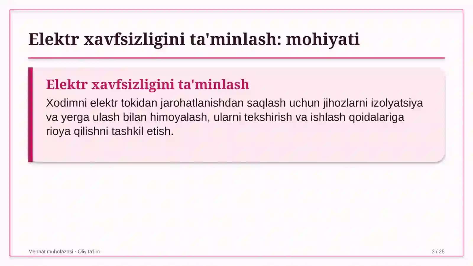 Kichik gidroelektr stansiyalarida elektr xavfsizligini ta'minlash 3