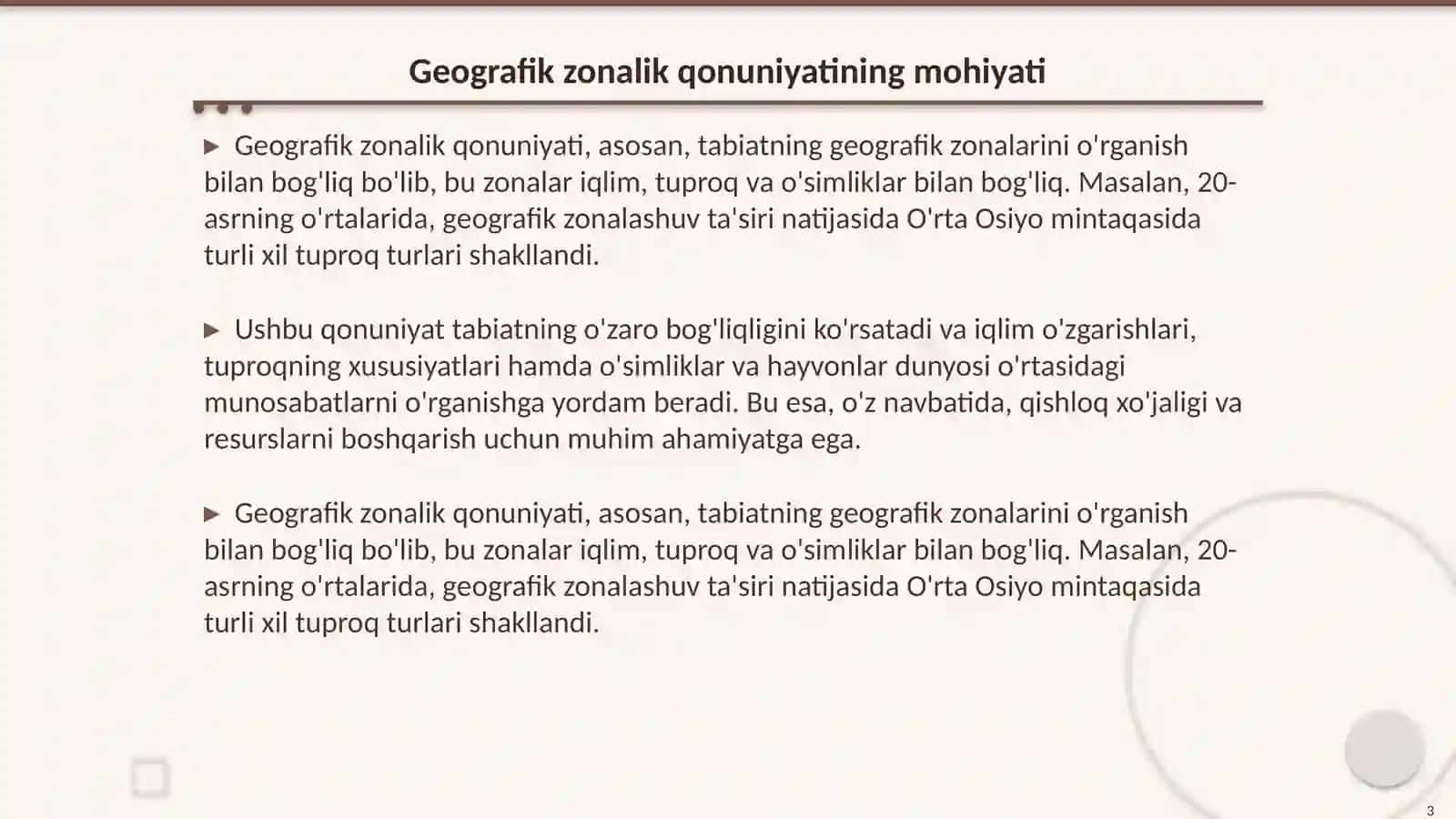 Geografik zonalik qonuniyati va tuproq geografik rayonlashtirish 3