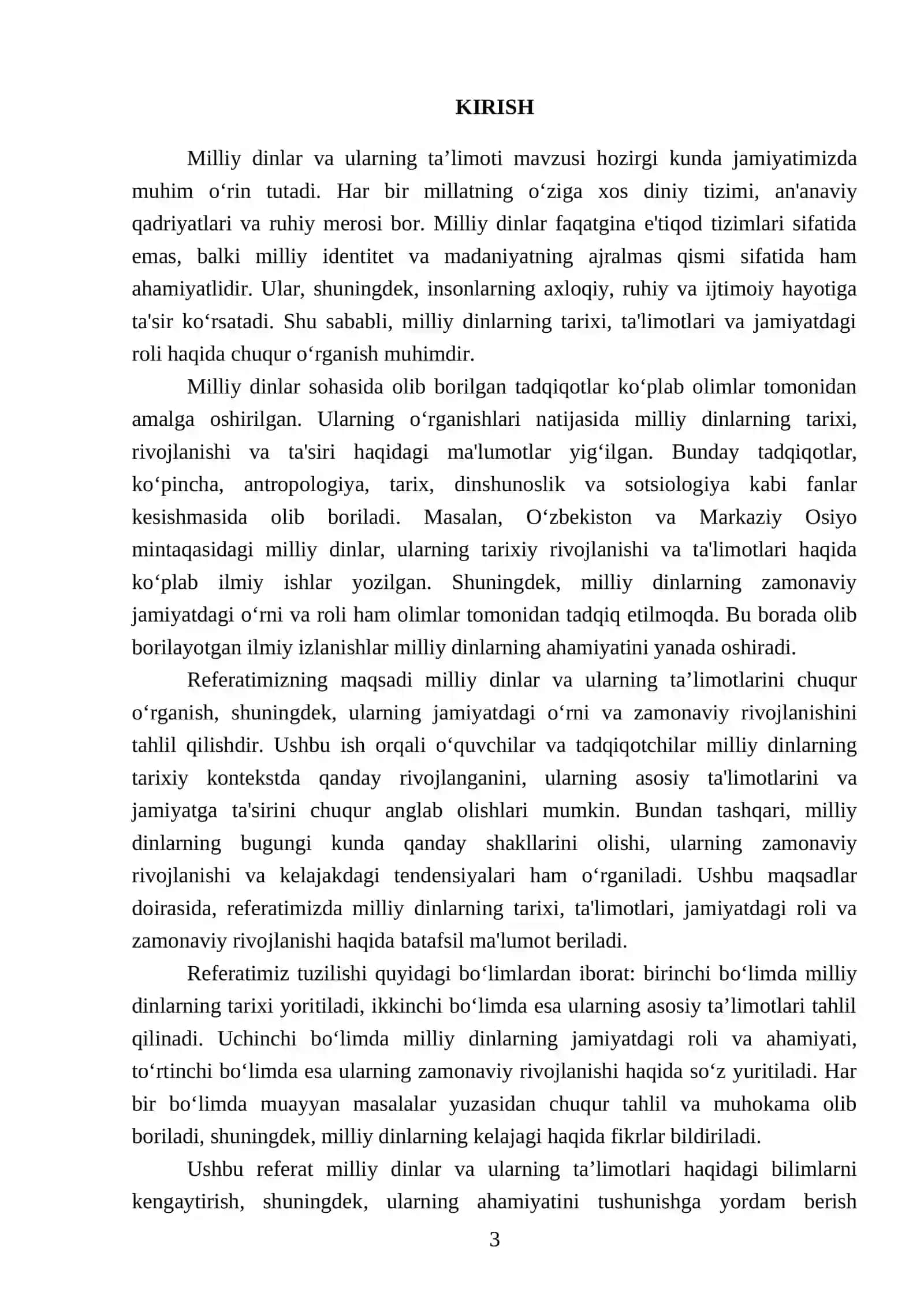 Milliy dinlar va ularning taʼlimoti 3
