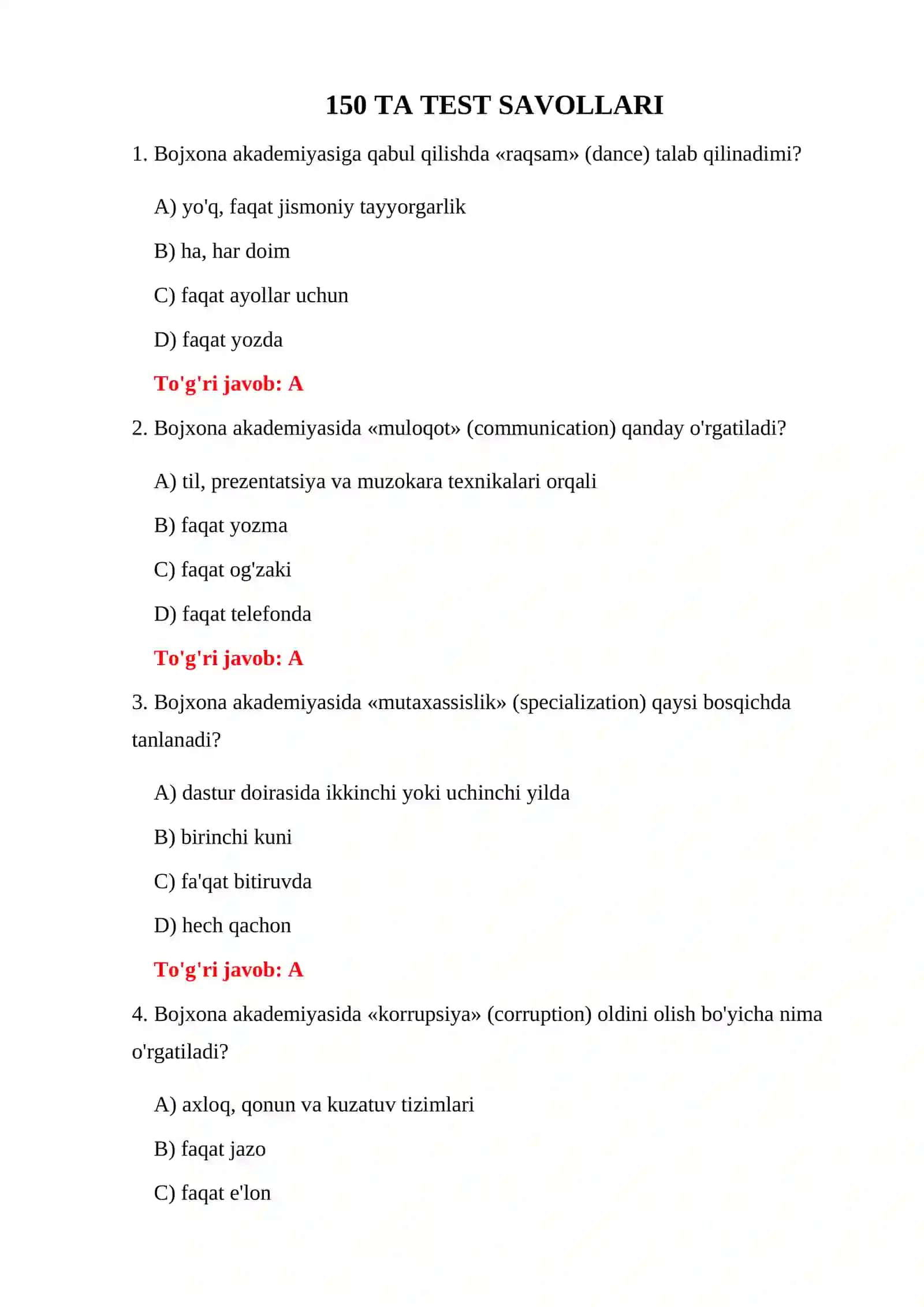 BOJXONA AKADEMIYASI PSIXOLOGIK TESTLARI 3
