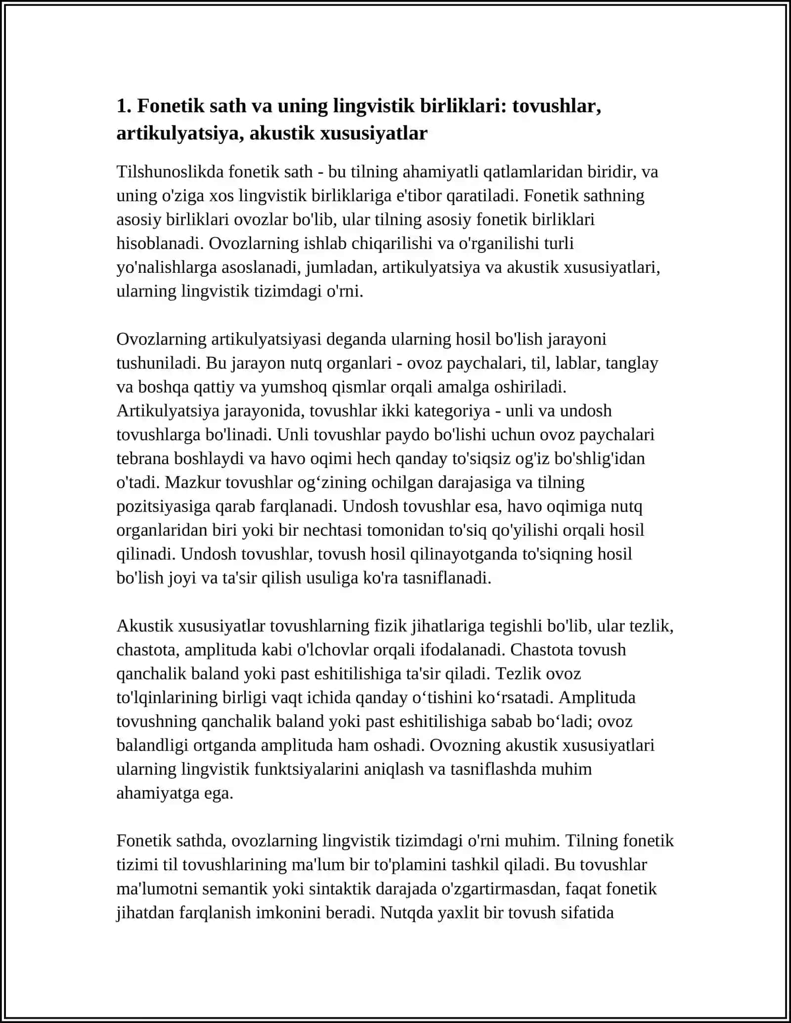 Fonetik sath va uning lingvistik birliklari 3