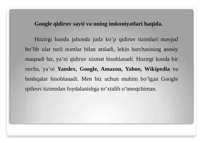 Google Search va uning imkoniyatlari 3