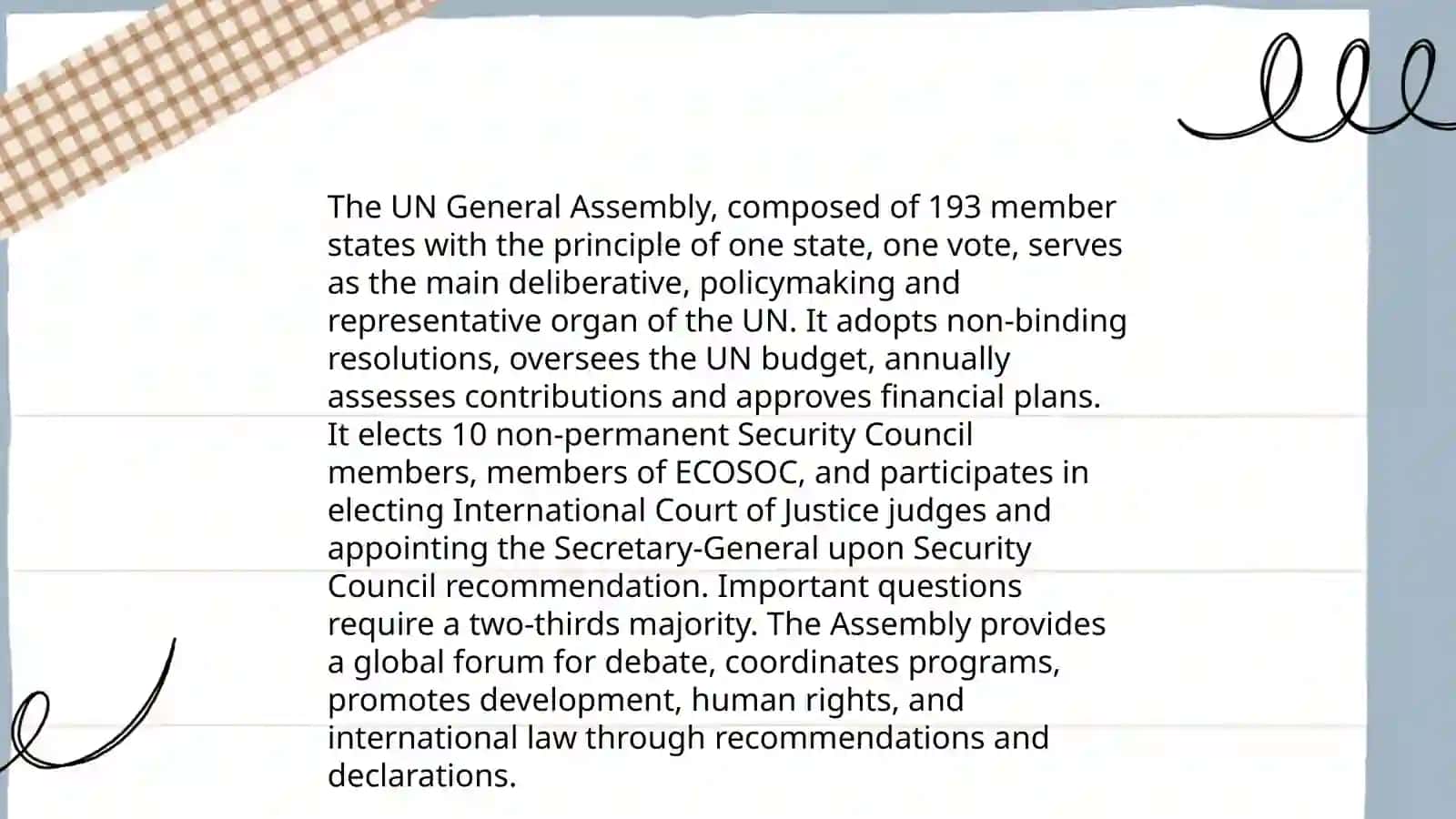 The Basic UN Bodies. Narrative forms 3