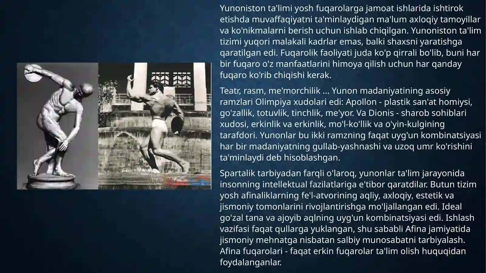 Gretsiya jismoniy madaniyatining rivojlanishi hususiyatlari 3