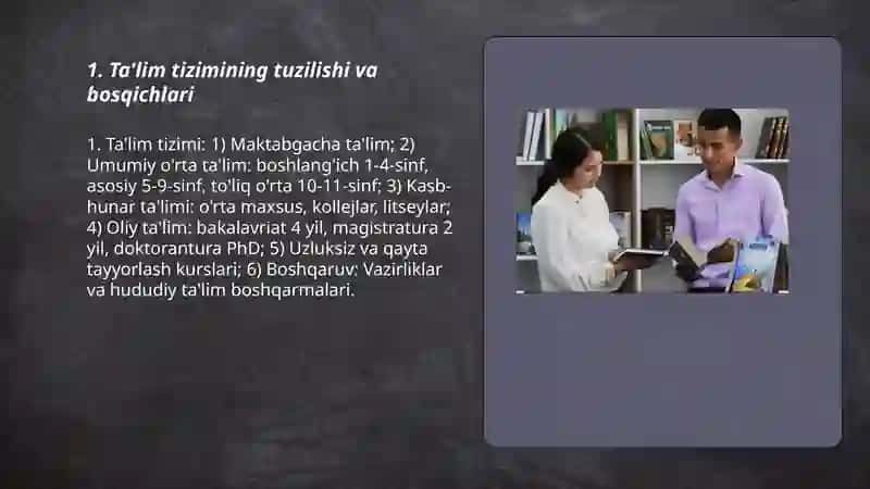 Ta'lim tizimining tuzilishi va bosqichlari 3