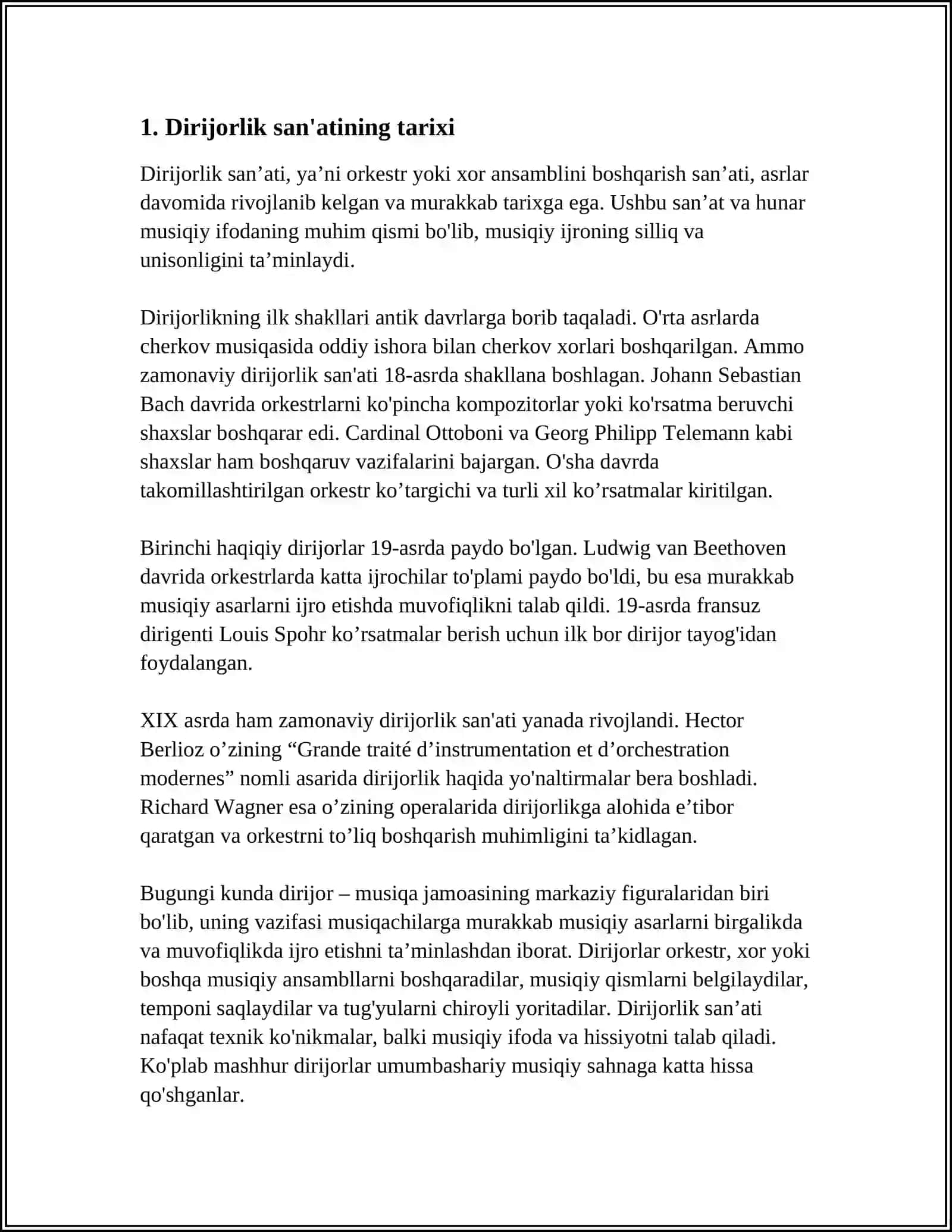 ORKESTRGA RAHBARLIK QILGAN DIRIJORLARNING CHOLG'U IJROCHILIGI SAN'ATIGA QO'SHGAN HISSALAR 3