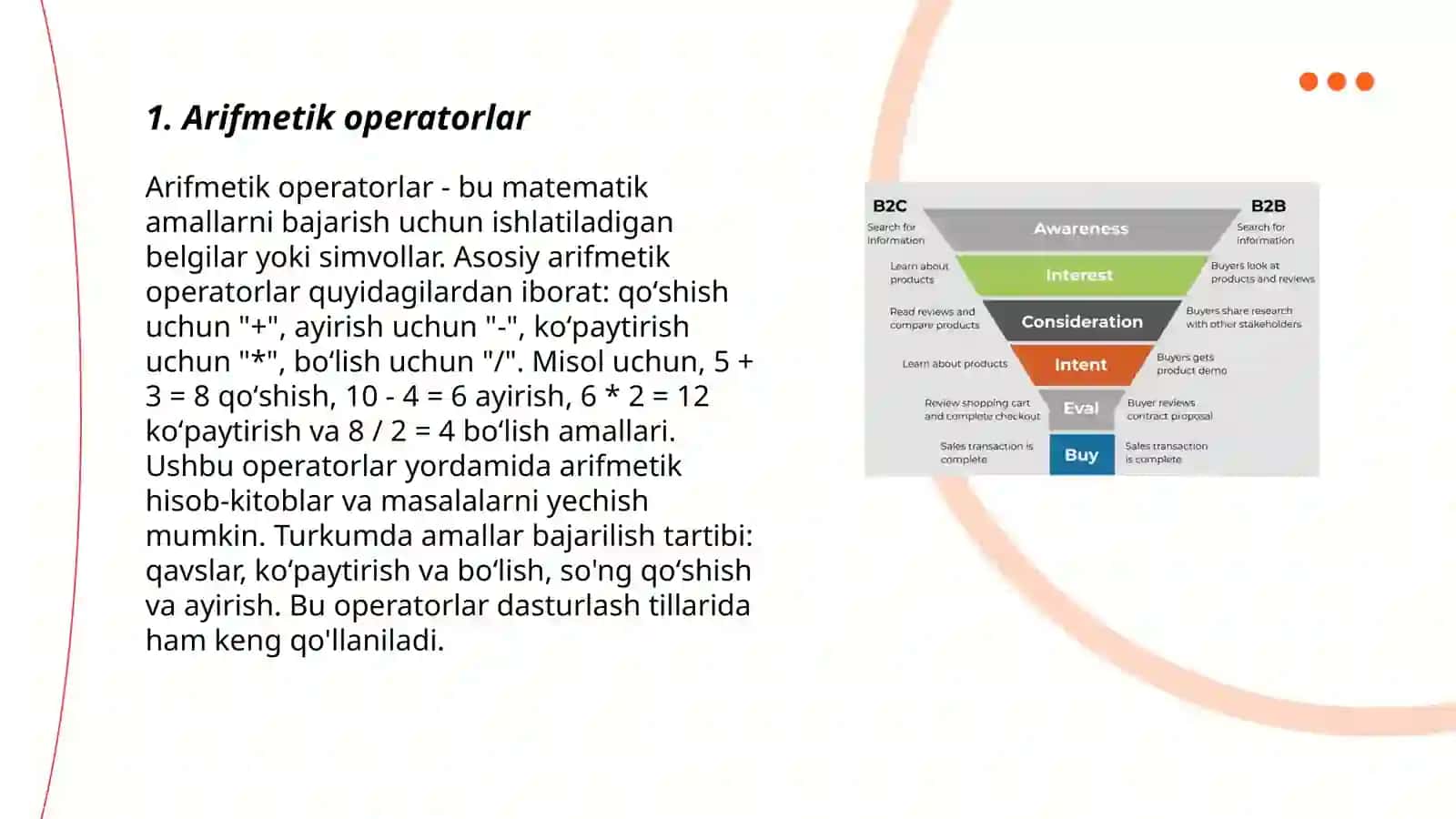 C++ dasturlash tilida ishlatiladigan operator 3