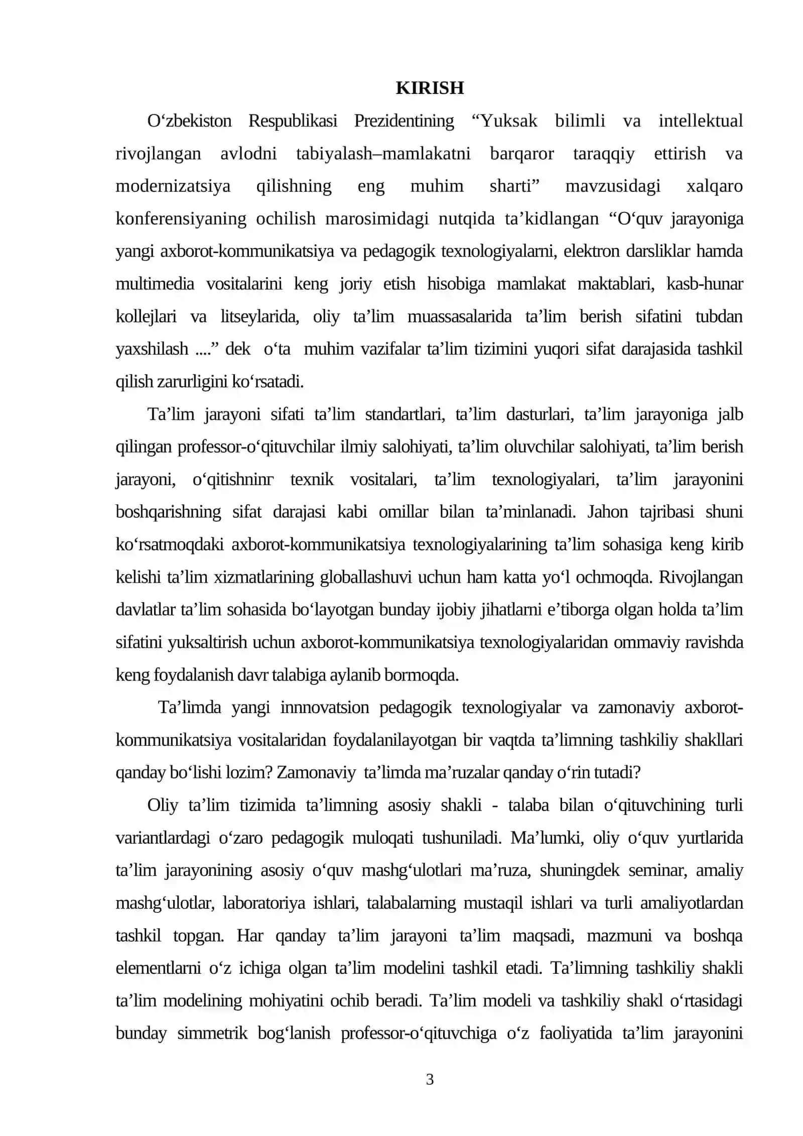 « Ta’lim samaradorligini ta’minlashda zamonaviy ma’ruzalarning o‘rni » 3