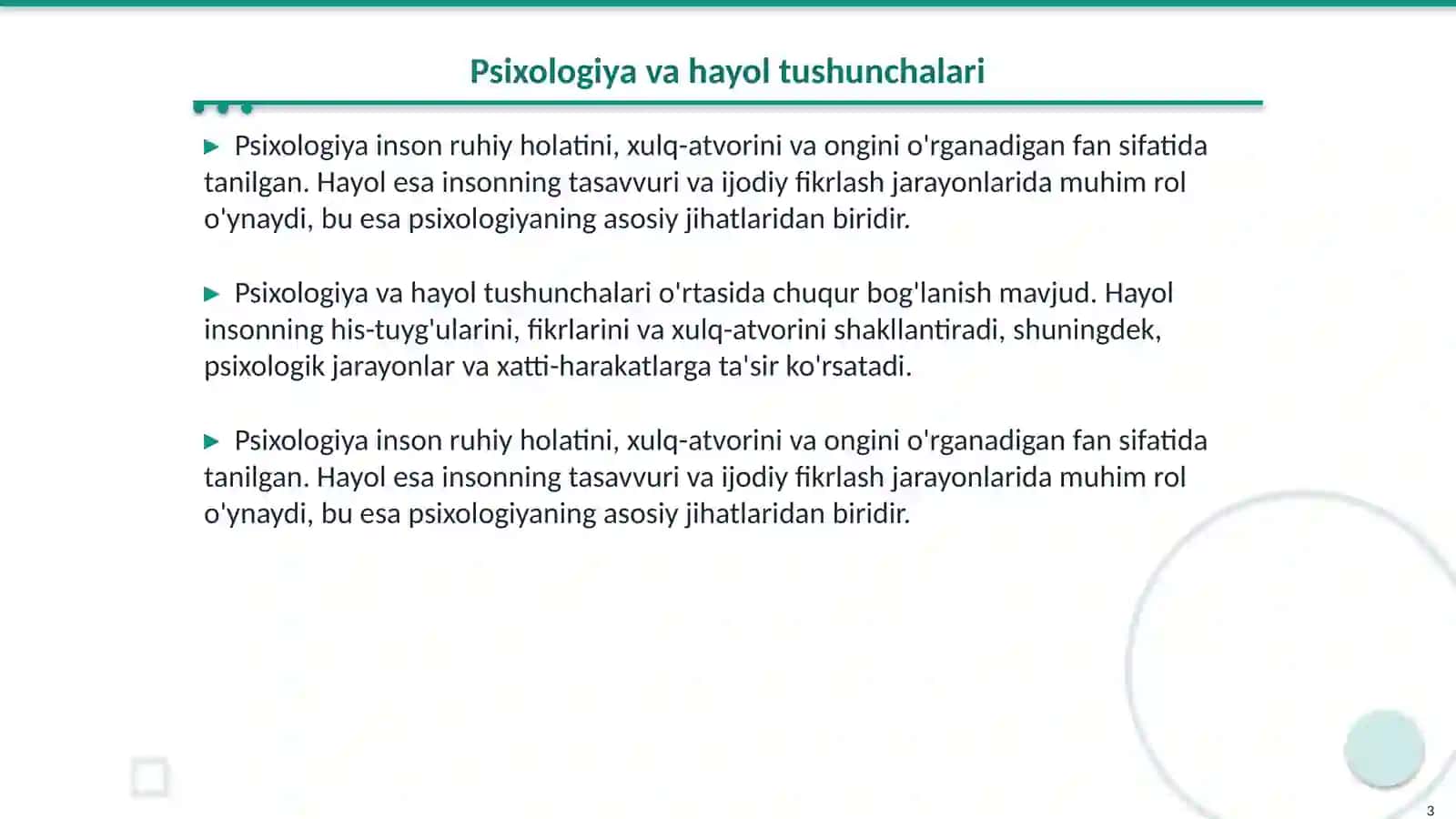 Psixologiya va Hayol 3