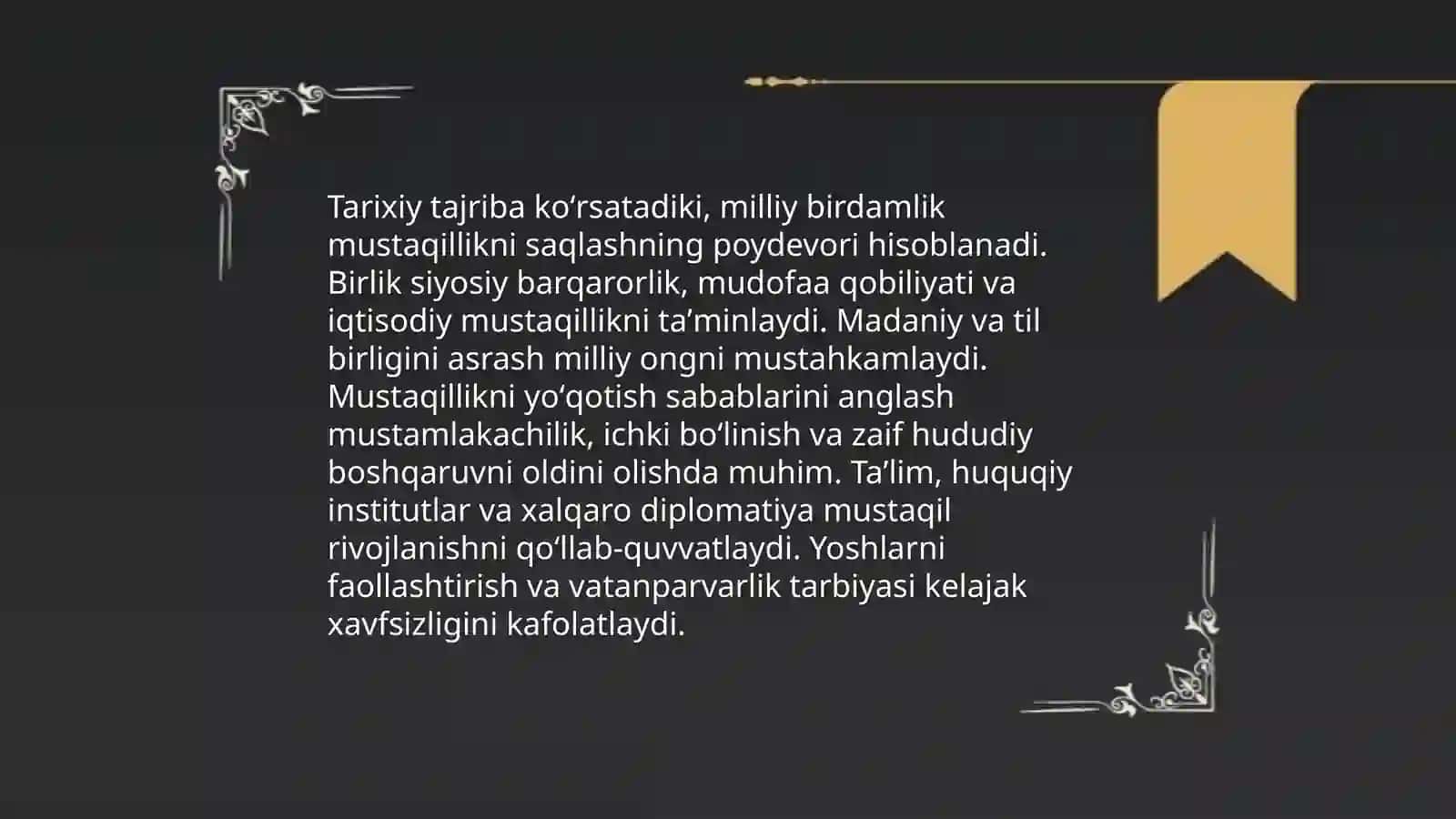 Tarixiy tajribadan saboq olish 3