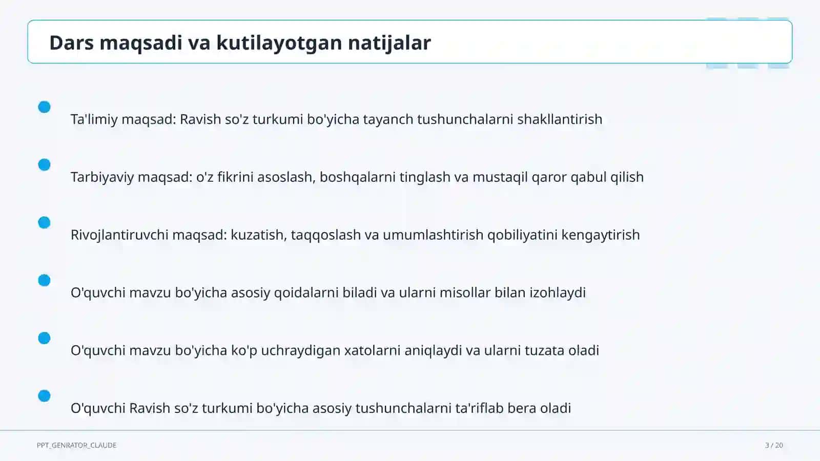 Ravish so'z turkumi (7-sinf) 3