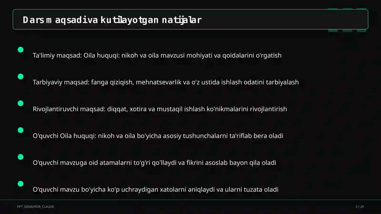 Oila huquqi: nikoh va oila (9-sinf) 3