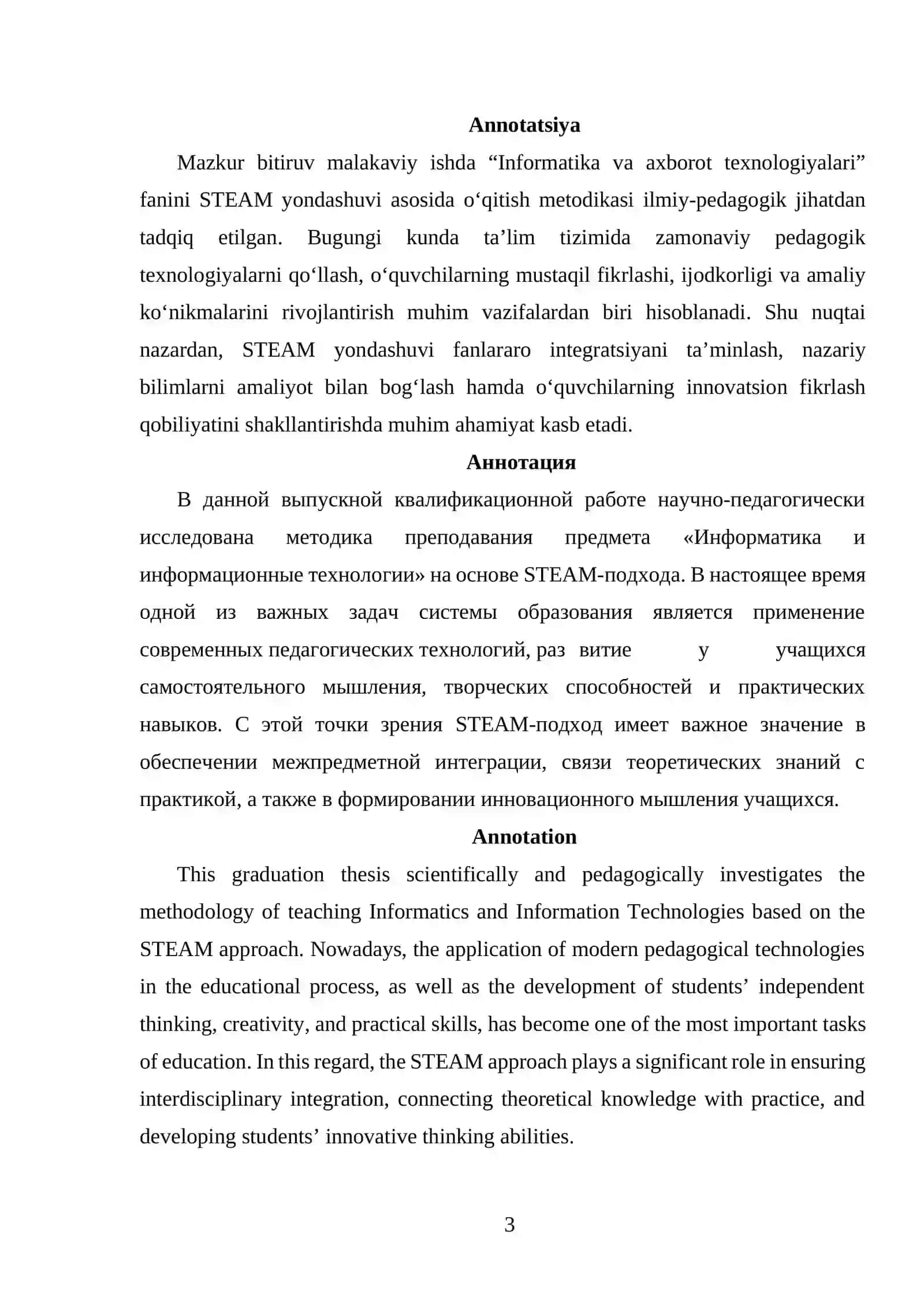 INFORMATIKA VA AT FANINI STEAM YONDASHUVI ASOSIDA O‘QITISH METODIKASI 3