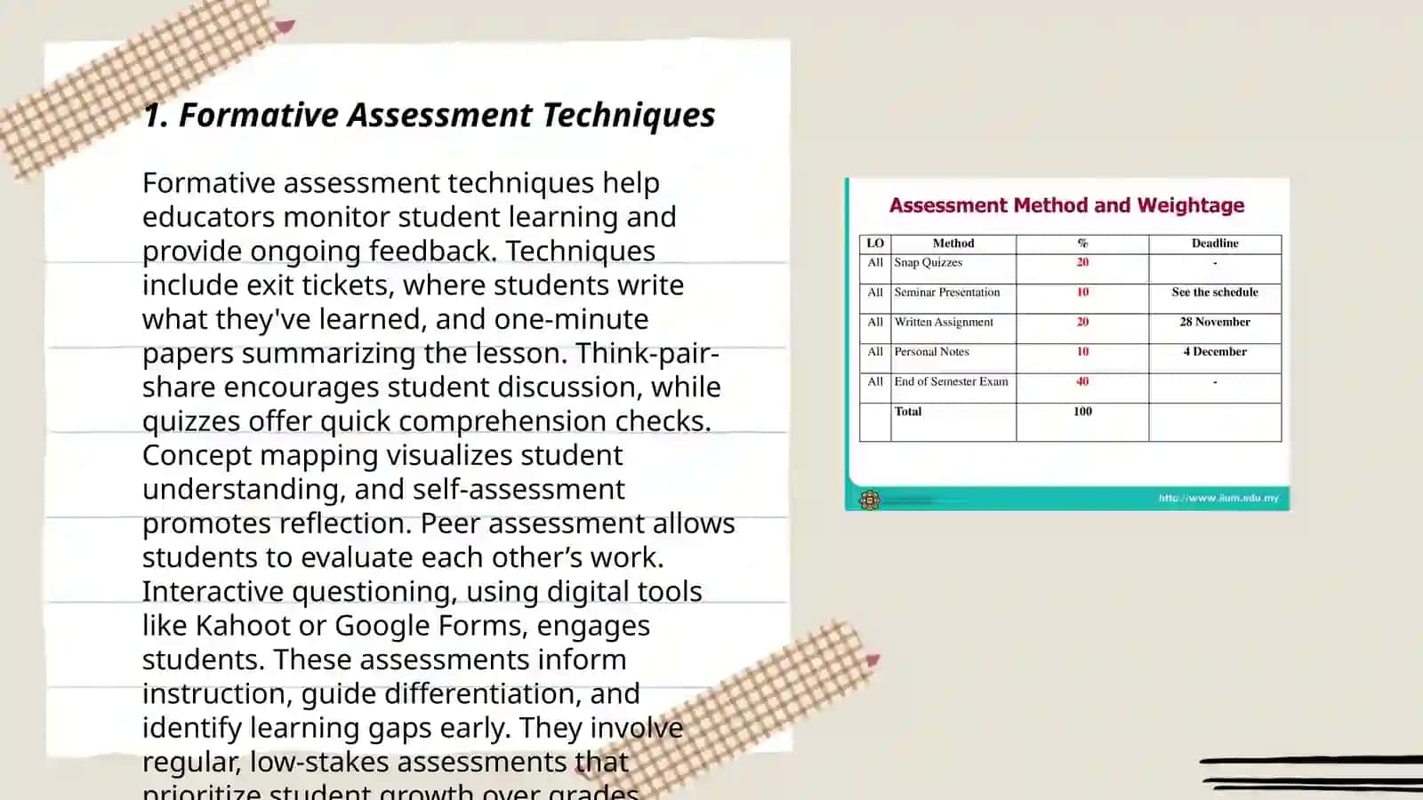 Formative Assessment Techniques 3