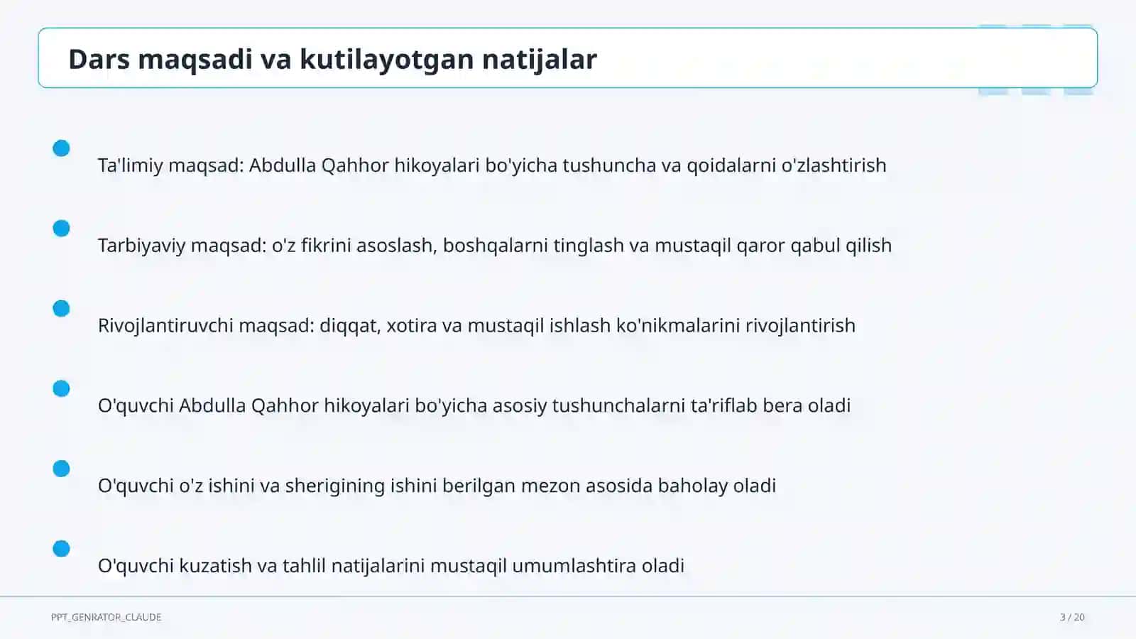 Abdulla Qahhor hikoyalari (8-sinf) 3