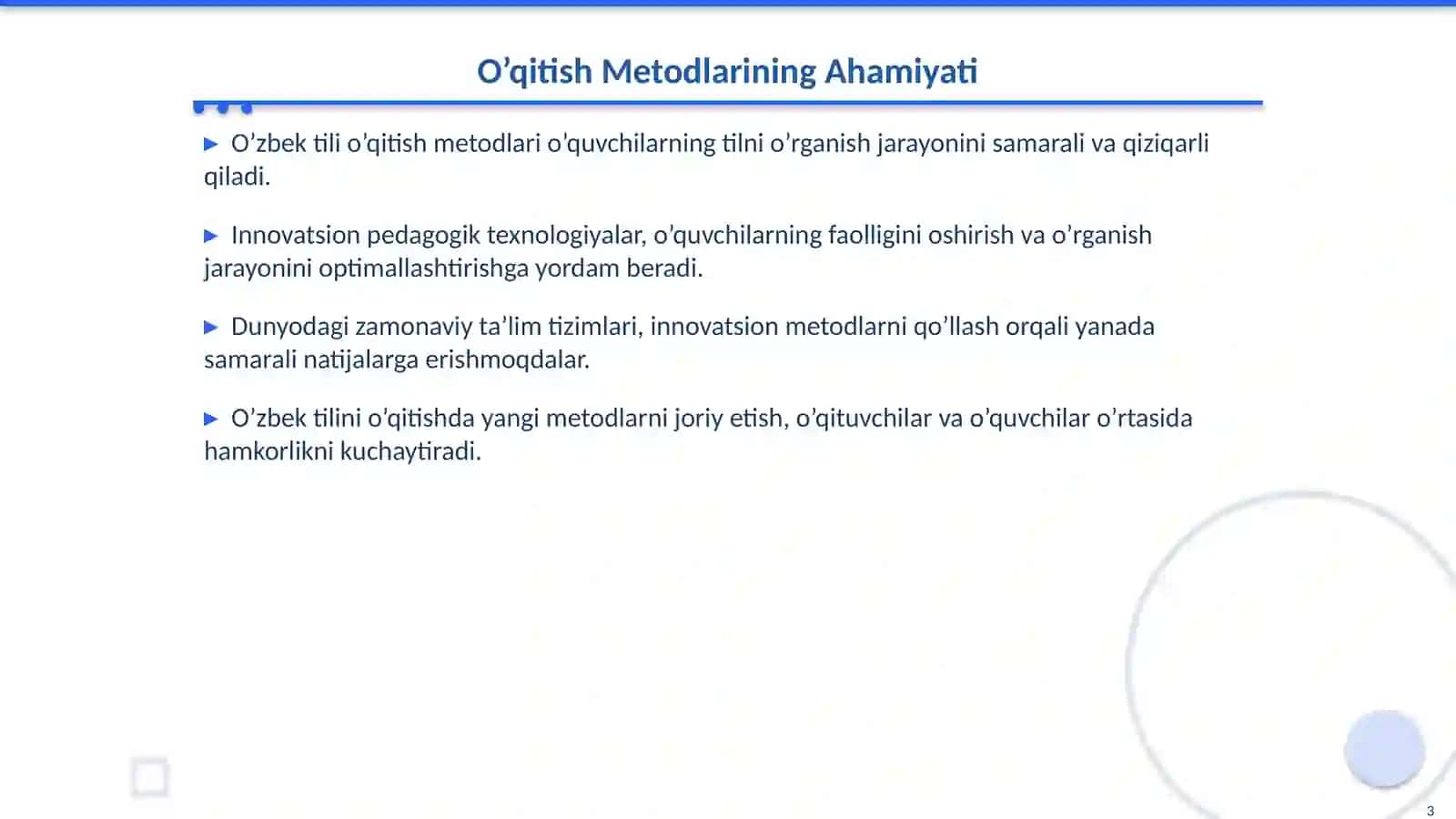 O’ZBEK (ONA) TILI O’QITISH METODLARI 3