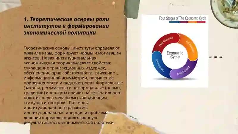 Роль институтов в формировании и реализации эффективной экономической политики 3