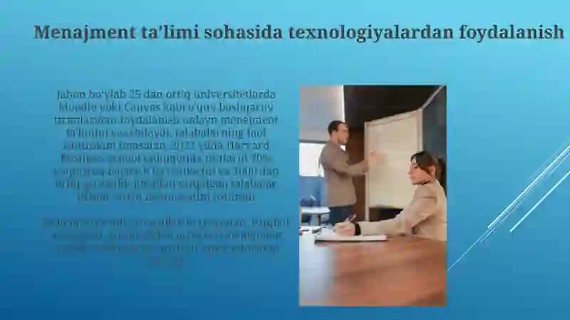 Menajment ta'limi sohasida texnologiyalardan foydalanish 3