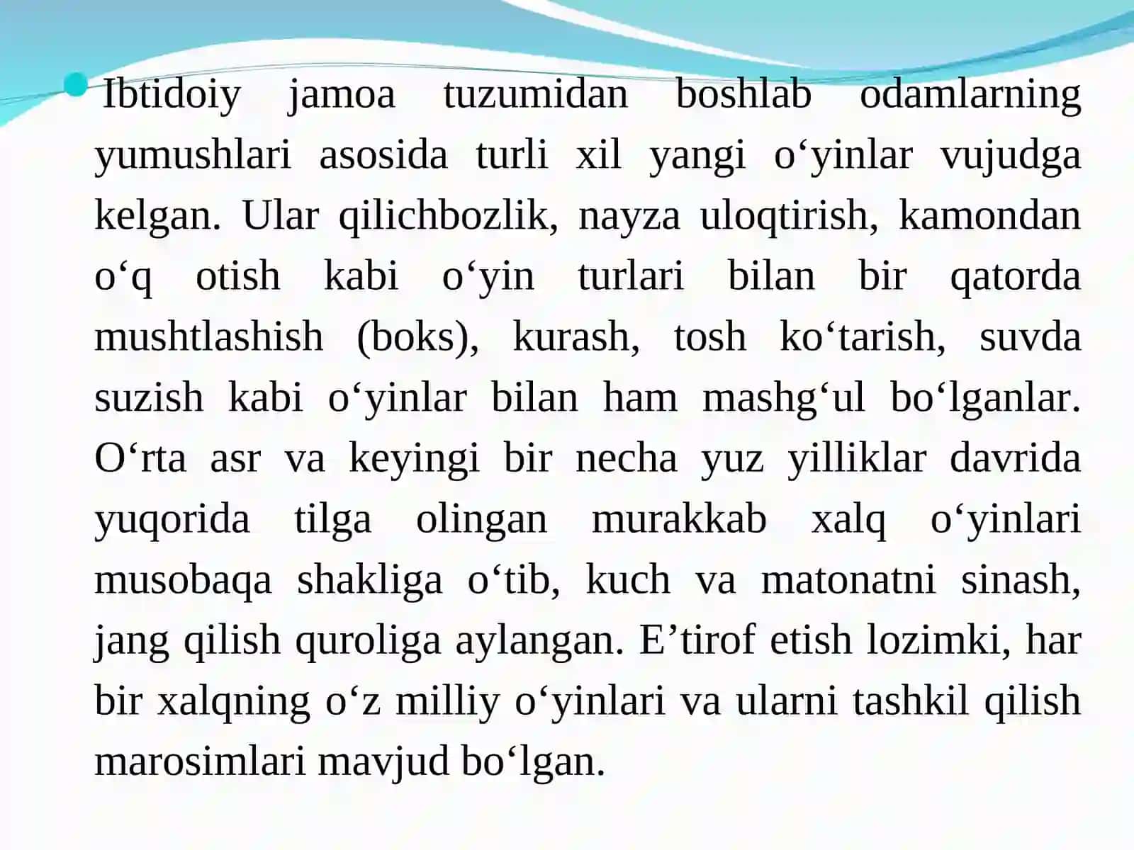 O'zbek xalq o'yinlari, talaba-yoshlar hayotida ahamiyati 3