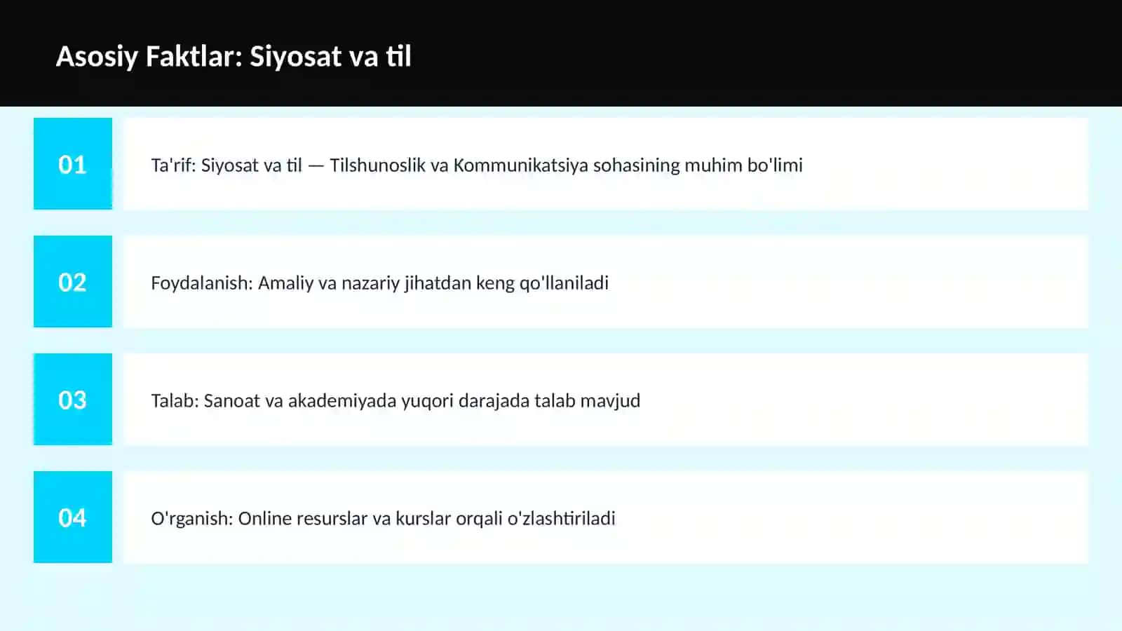 Siyosat va til 3