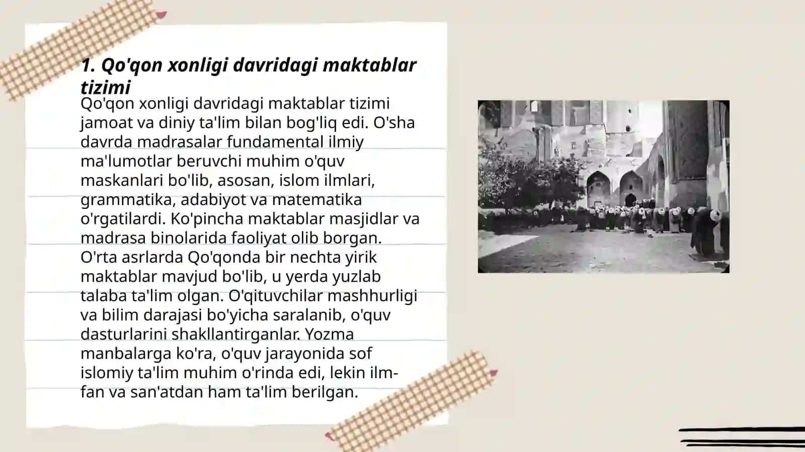 Qo'qon xonligida ta'lim va madaniyat 3