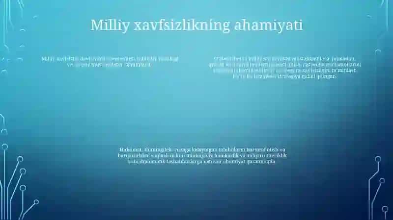 Milliy Xavfsizlikni Ta’Minlash Borasida Amalga Oshirilayotgan Ishlar 3