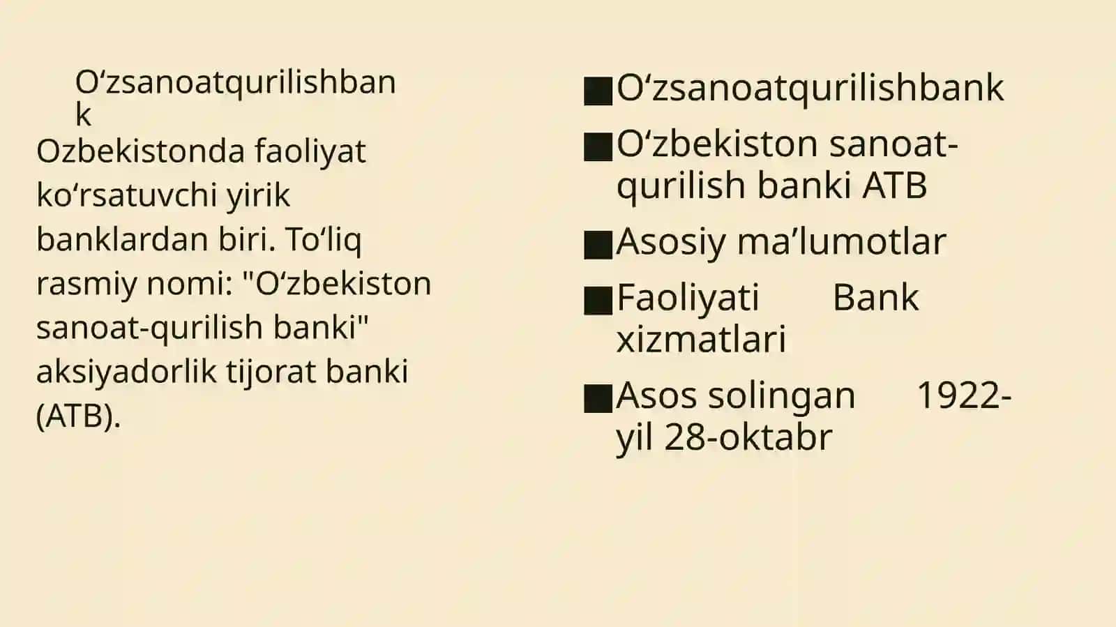 O’zsanoatqurulish bank 3