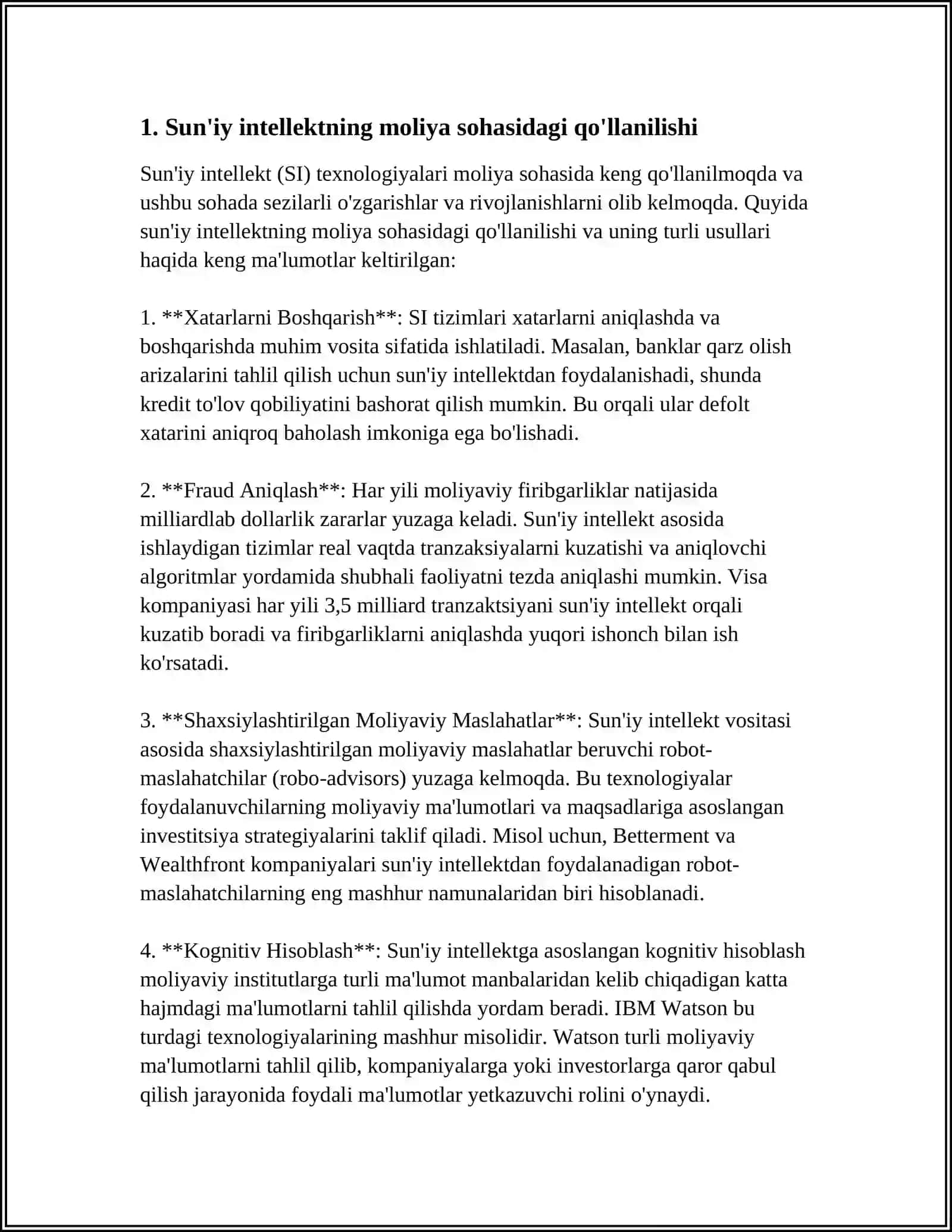 SUN'IY INTELLEKT TIZIMLARINING IQTISODIY SOHALARDA QÓLLANILISHI 3