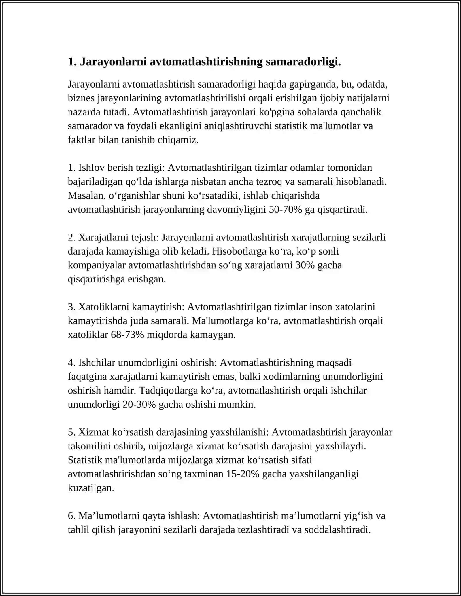 JARAYONLARNI AVTOMATLASHTIRISHNING AXAMIYATI 3