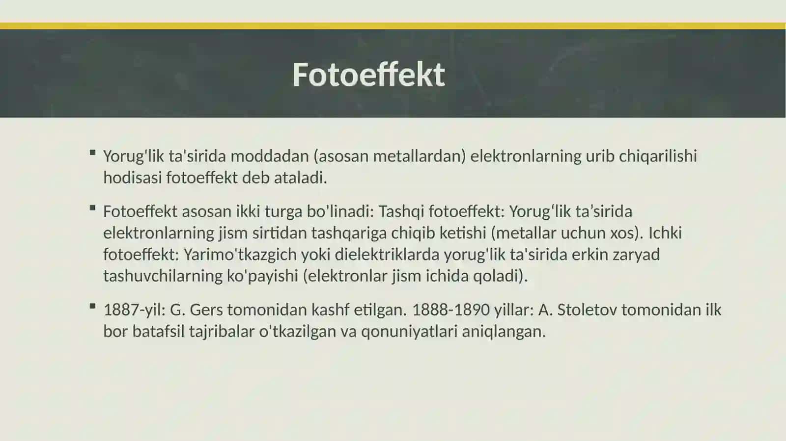 Fottoeffekt, Kompton effekti, Elektron va pozitron juftining hosil bolishi. Gamma nurlarning muhitda to’la yutilish koefficenti. 3