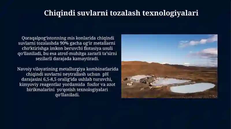 Togʻ kon kimyo metallurgiya sanoati atrof muhit muhofazasi 3