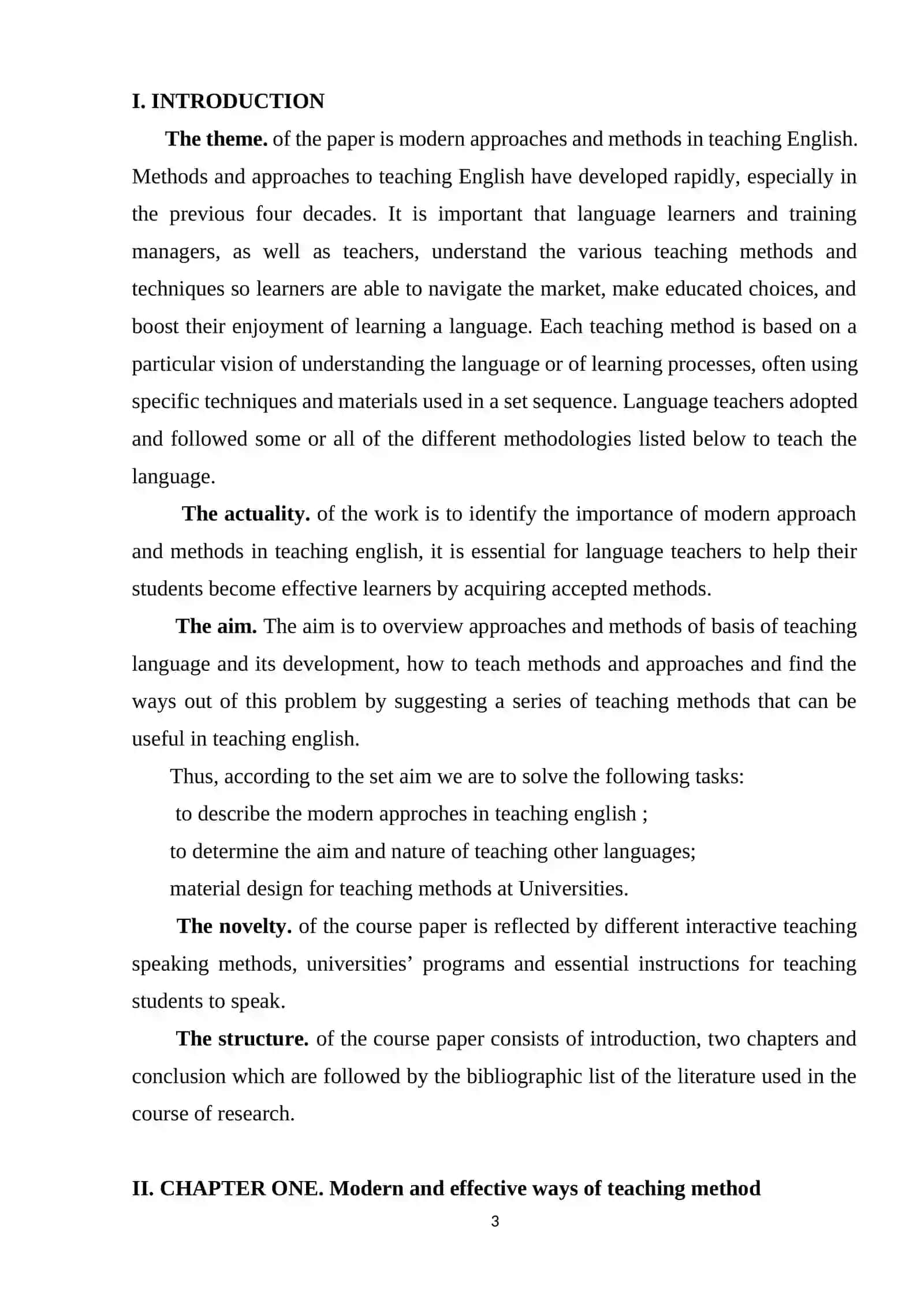 Course Work: Modern Approaches and Methods in Teaching English 3