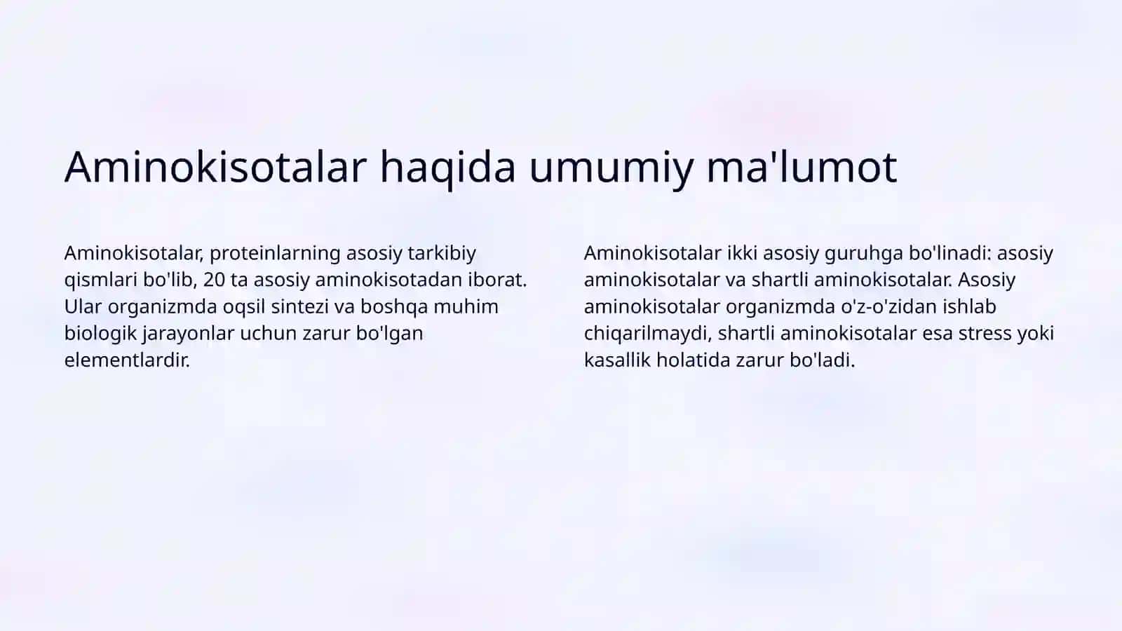 Aminokisotalar almashinuvining umumiy yoli 3