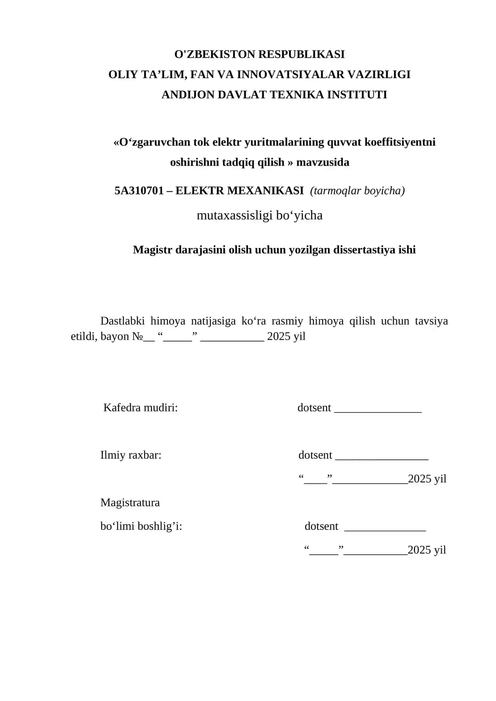 O‘zgaruvchan tok elektr yuritmalarining quvvat koeffitsiyentni oshirishni tadqiq qilish 3