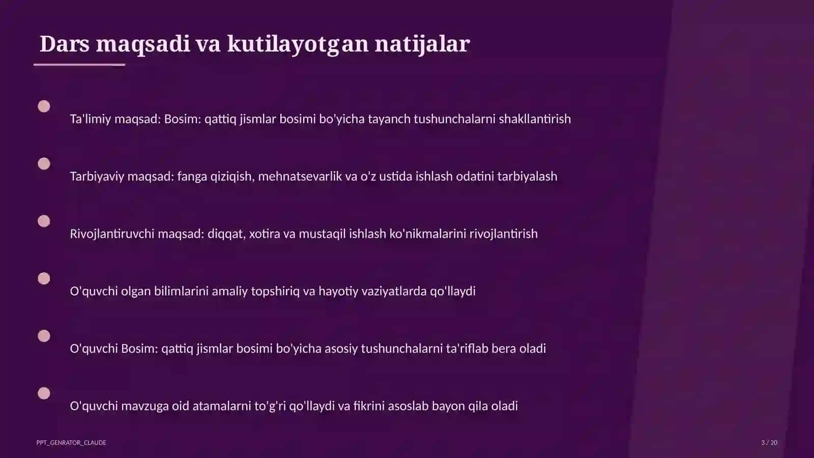 Bosim: qattiq jismlar bosimi (6-sinf) 3