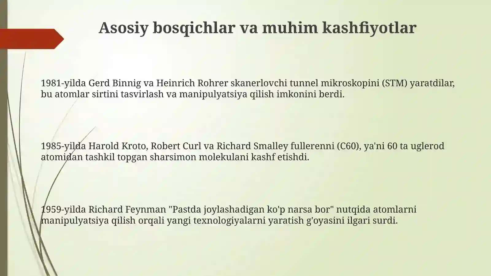 Nanotexnologiyaning asosiy tushunchalari va rivojlanish tarixi 3