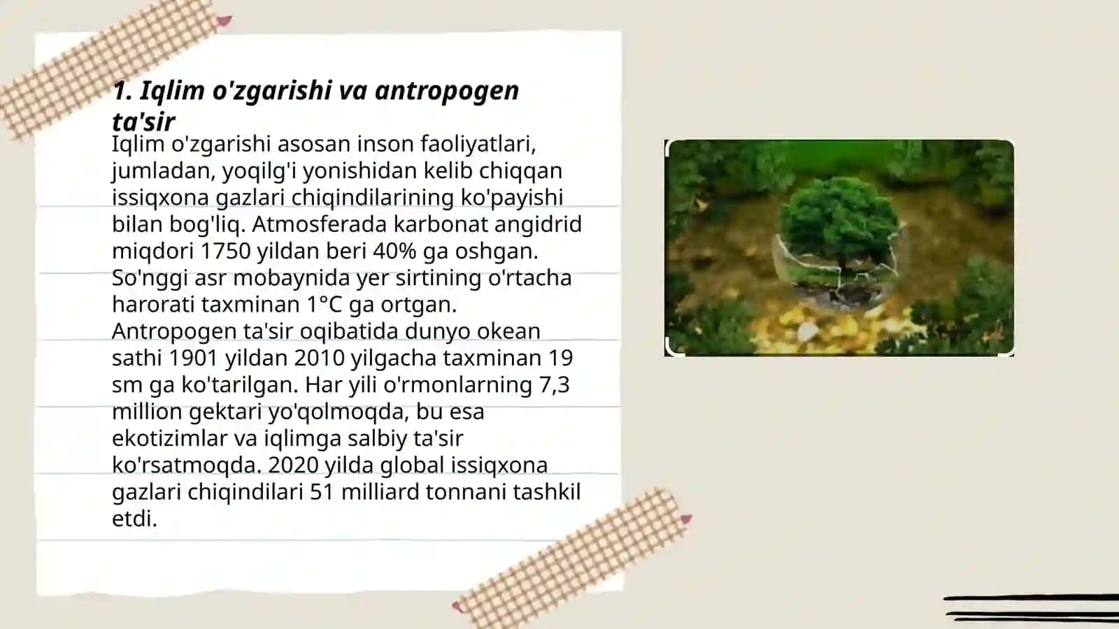 Antropogenning biosferaga tasirini kamaytirish uchun kurashamiz 3