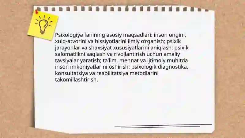 Psixologiya fanining maqsad va vazifalari 3