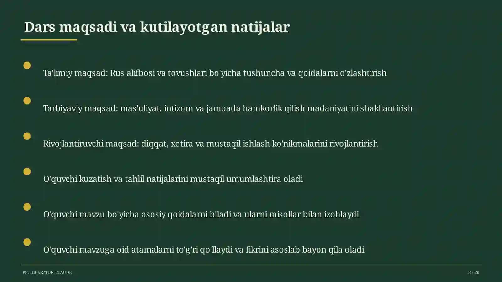 Rus alifbosi va tovushlari (2-sinf) 3