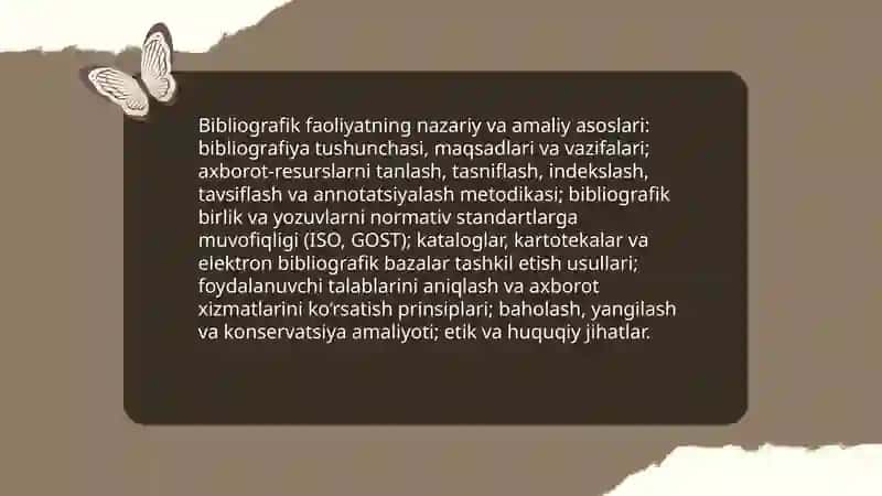 Kutubxona axborot muassasalarida bibliografik faoliyatni tashkil etish 3
