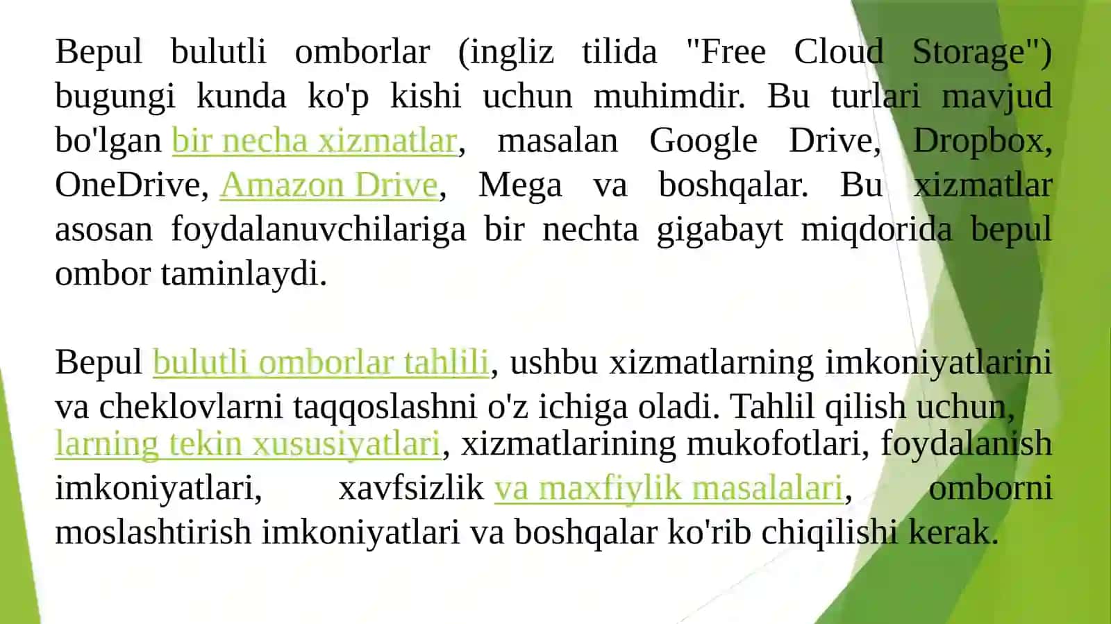 Bepul bulutli omborlar tahlili 3