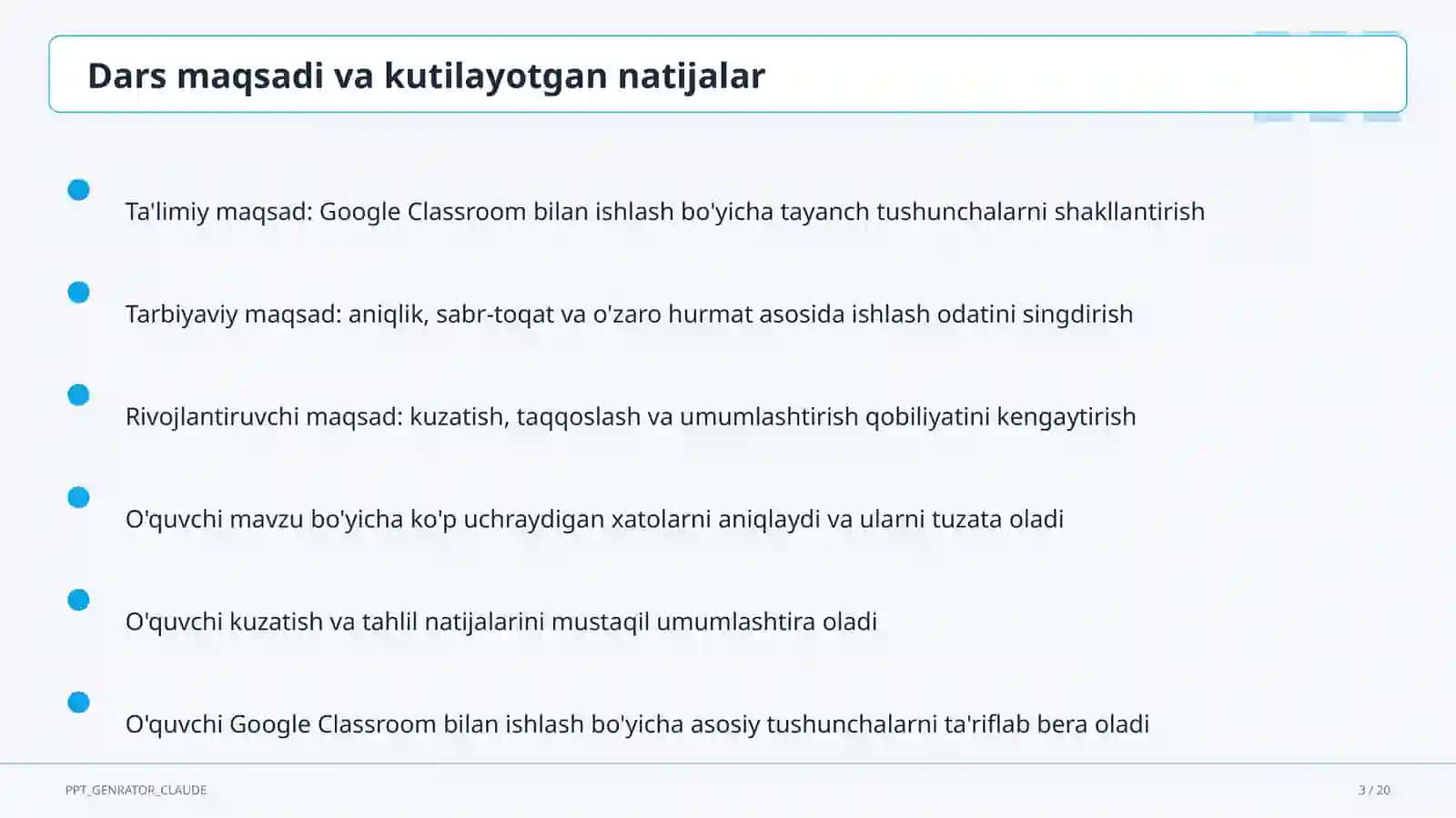 Google Classroom bilan ishlash 3