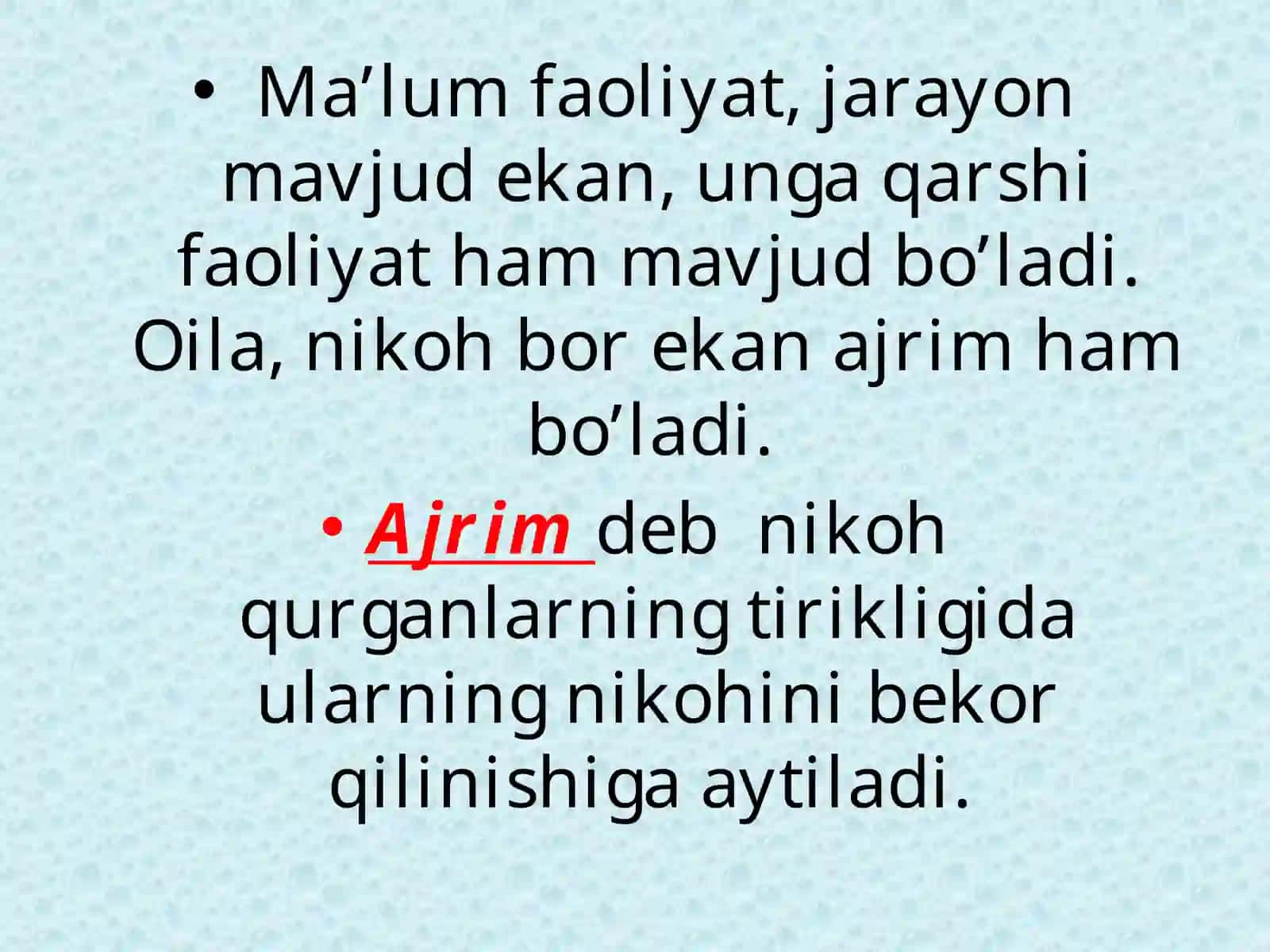 MAVZU: AJRALISH, UNING SABAB VA OQIBATLARI 3