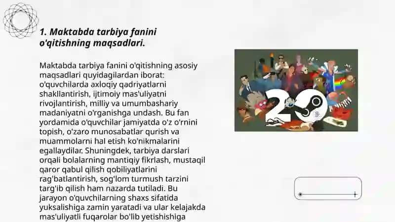 Maktablarda Tarbiya fanini ôqitish huquqlari: Õquvchilarni milliy-manaviy tarbiyalashda umumiy pedagogikaning ahamiyati 3