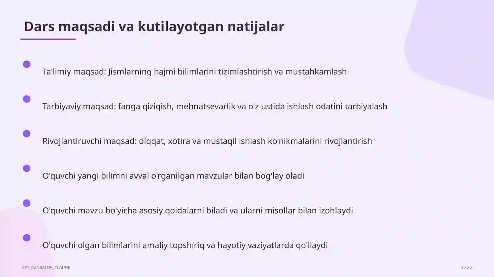 Jismlarning hajmi (11-sinf) 3