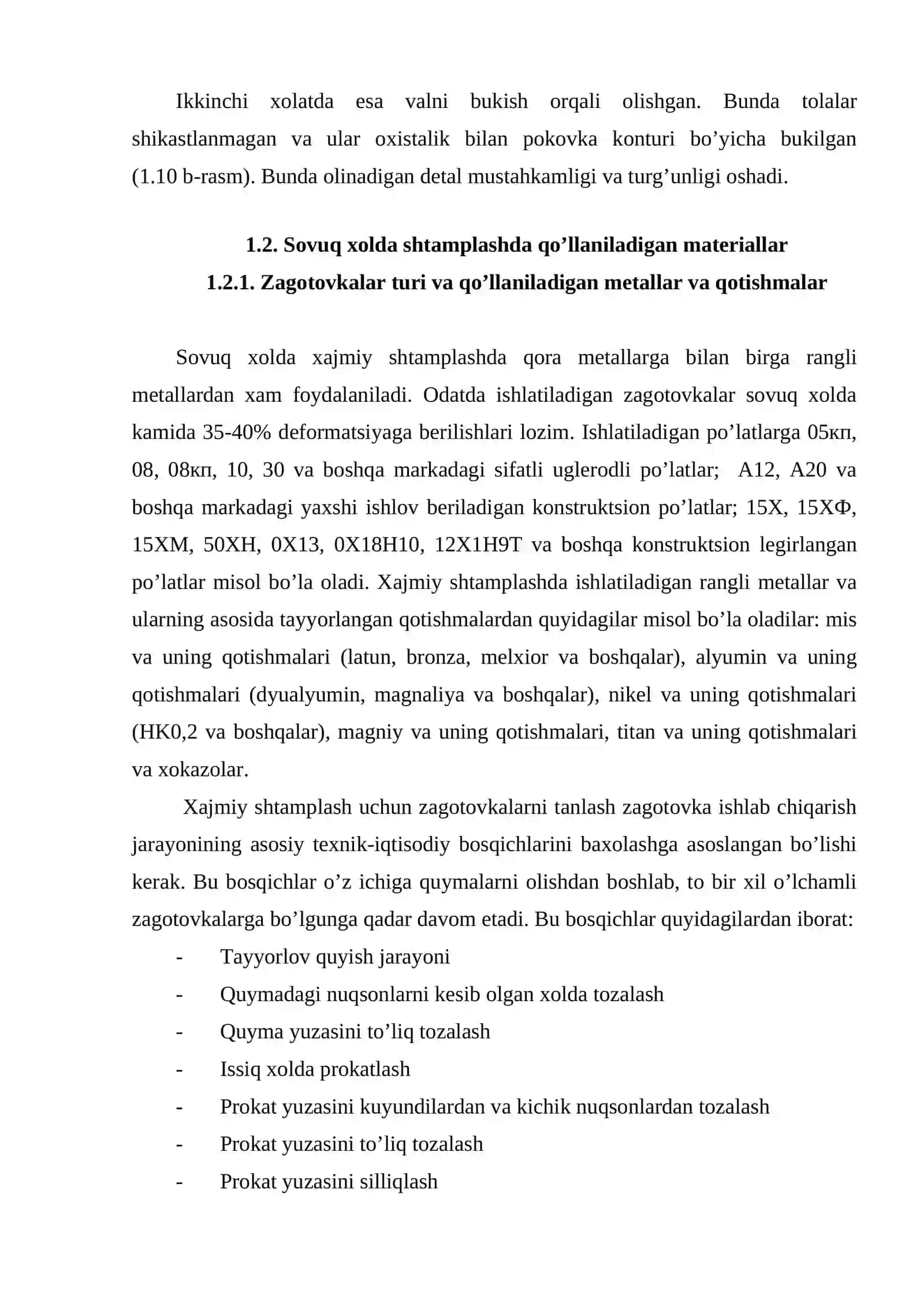 Bolg’alash va shtamplashni metall strukturasi va xossalariga ta`siri 3