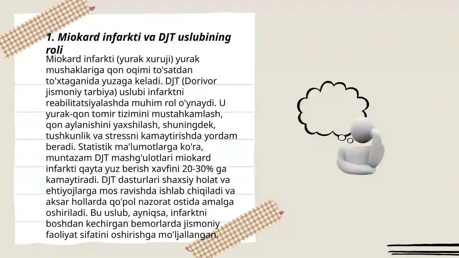 Infarkt miokard kasalligidan so‘ngi holatida DJT uslubi 3