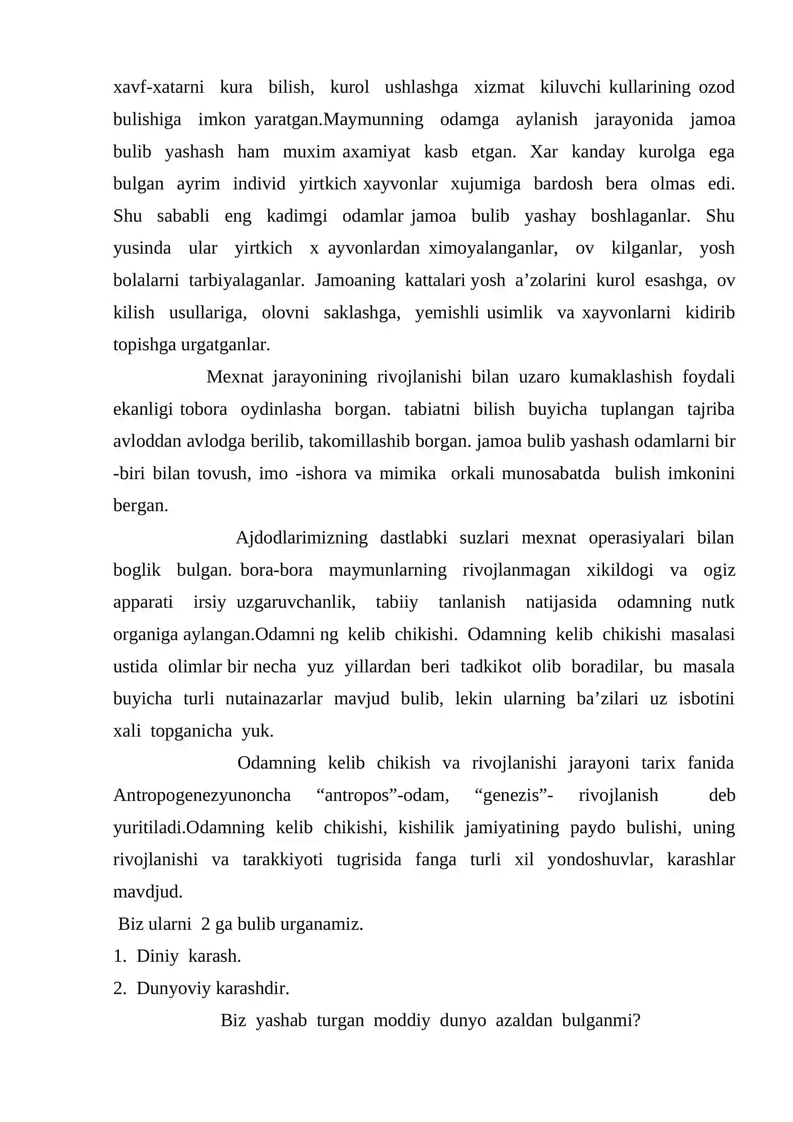 ODAMNING PAYDO BО‘LISHIGA DOIR ZAMONAVIY G‘OYALAR VA ULARNING ISBOTI 3